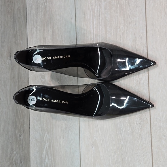 Good American Women "Like New" Cinderella Clear The Pointed toe heels shoes sz 9 - Picture 4 of 12
